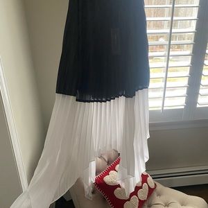BCBG Christy Asymmetrical Colorblock Satin Skirt size XXS